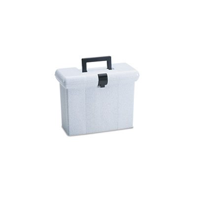 FILE BOXES, Portable, Letter, Plastic, 14.875" x 6.5" x 11.875", Granite