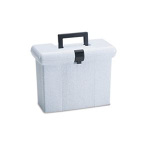 FILE BOXES, Portable, Letter, Plastic, 14.875" x 6.5" x 11.875", Granite