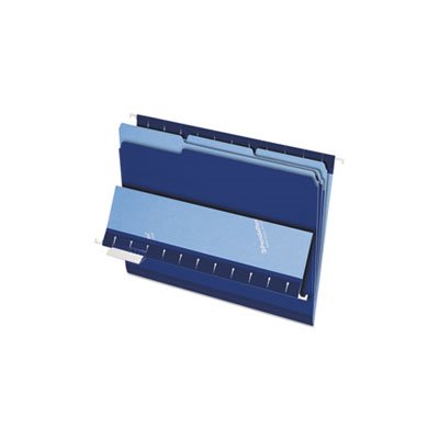 FILE FOLDERS, Interior, 1 / 3 Cut Top Tab, Letter, Navy Blue, 100 / Box