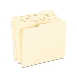 File Folders, SMART SHIELD, 1 / 3 Cut Top Tab, Letter, Manila, 100 / Box