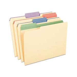 FILE FOLDERS, Color Tab, 1 / 3 Cut, 3 / 4" EXPANSION, Letter, 50 / BOX