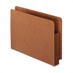 FILE POCKETS, Heavy-Duty, End Tab, Straight Cut, 1 Pocket, Letter, Brown