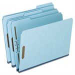FASTENER Folders, PRESSBOARD, 2 Fasteners, 1" Expansion, 1 / 3 Tab, Letter, Blue, 25 / Box