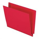 FASTENER FOLDER, EXPANSION, Reinforced, End Tab, Two Fasteners, Letter, Red, 50 / Box