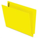 EXPANSION FOLDERS, Reinforced, End Tab, Two Fasteners, Letter, Yellow, 50 / Box