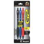 PEN, RETRACTABLE, G2 Premium, GEL, Refillable, Assorted Ink, .7mm, 3 / Pack