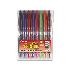 PEN, ROLLER BALL, STICK, FriXion, Erasable, Gel, Assorted Ink, 0.7mm, 8 / Pack