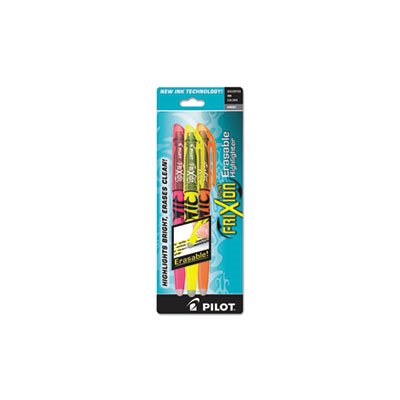 Frixion Lite Erasable Highlighter, Assorted Ink, Chisel, 3 / Pack