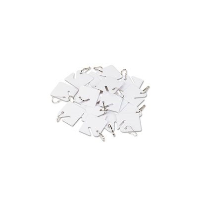 Replacement Slotted Key Cabinet Tags, 1 5 / 8 x 1 1 / 2, White, 20 / Pack