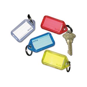 Extra Color-Coded Key Tags for Key Tag Rack, 1 1 / 8 x 2 1 / 4, Assorted, 4 / Pack