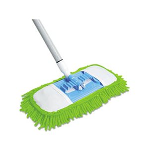 Microfiber Dust Mop, 48" Steel Handle, Blue