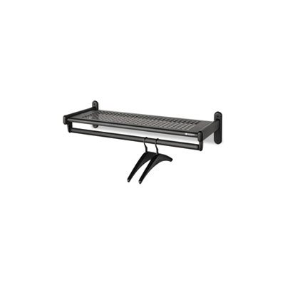 Shelf, Metal, Wall,  Rack, Powder Coated, Textured Steel, 48"w x 14.5"d x 6"h, Black