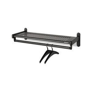 Shelf, Metal, Wall,  Rack, Powder Coated, Textured Steel, 48"w x 14.5"d x 6"h, Black