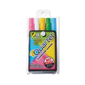 MARKER, FLUORESCENT, Glo-Write, ASSORTED COLORS, 5 / SET