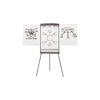 EASEL, MAGNEGTIC, Dry Erase, 27" x 35", White Surface, Graphite Frame