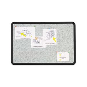 BOARD, TACK, Contour, Granite Gray, 48" x 36", Black Frame