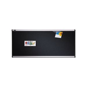 BOARD, BULLETIN, Embossed, Hi-Density Foam, 72" x 48", Black / Aluminum Frame