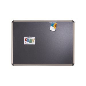 BOARD, BULLETIN, Euro-Style, High-Density Foam, 72" x 48", Black, Aluminum Frame