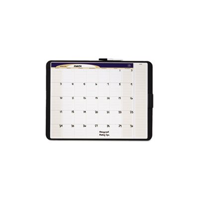 BOARD, TACK AND WRITE, Monthly Calendar, 23" x 17", White Surface, Black Frame