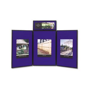 Show-It! Display System, 72 x 36, Blue / Gray Surface, Black Frame
