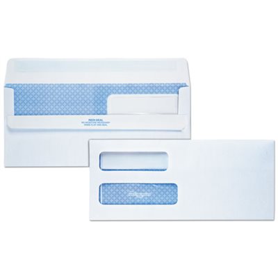 BUSINESS ENVELOPES,TWO WINDOW SELF SEAL 4.13X9.5 WHT 500 / BX