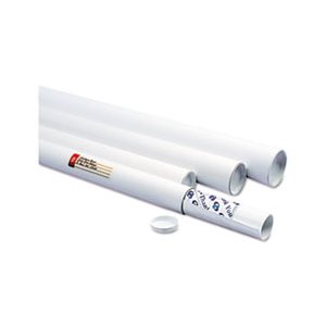 White Mailing Tubes, 18l x 2dia, White, 25 / Carton