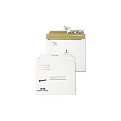 Recycled Redi Strip Economy Disk Mailer, 7 1 / 2 x 6 1 / 16, White, 100 / Carton