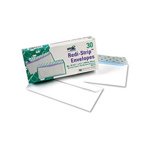 Redi Strip Security Tinted Envelope, #10, 4 1 / 8 x 9 1 / 2, White, 30 / Box