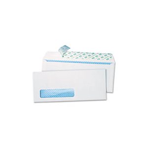 Redi Strip Security Tinted Window Envelope, #10, 4 1 / 8 x 9 1 / 2, White, 500 / Box