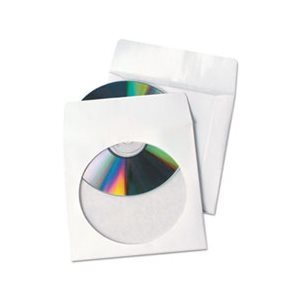 Tech-No-Tear Poly / Paper CD / DVD Sleeves, 100 / Box