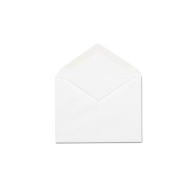 Invitation Envelope, Gummed, #5 1 / 2, 4 3 / 8 x 5 3 / 4, White, 100 / Box