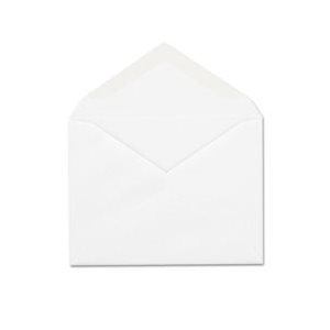 Invitation Envelope, Gummed, #5 1 / 2, 4 3 / 8 x 5 3 / 4, White, 100 / Box