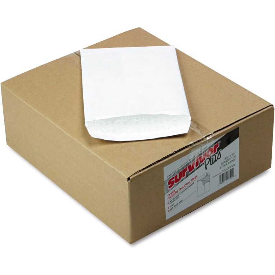 DuPont Tyvek Air Bubble Mailer, Self Seal, 6 1 / 2 x 9 1 / 2, White