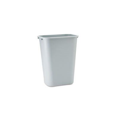 Deskside Plastic Wastebasket, Rectangular, 10 1 / 4 gal, Gray