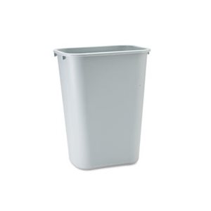 Deskside Plastic Wastebasket, Rectangular, 10 1 / 4 gal, Gray