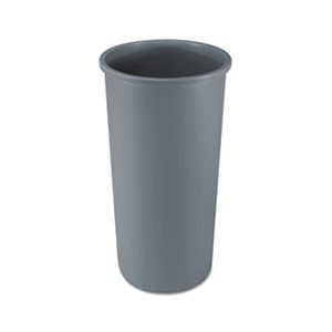 Untouchable Waste Container, Round, Plastic, 22gal, Gray