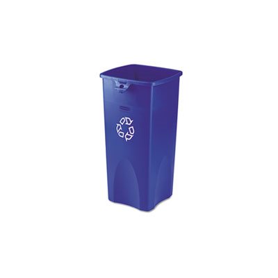 Untouchable Recycling Container, Square, Plastic, 23gal, Blue