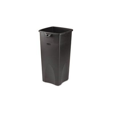 Untouchable Waste Container, Square, Plastic, 23gal, Black