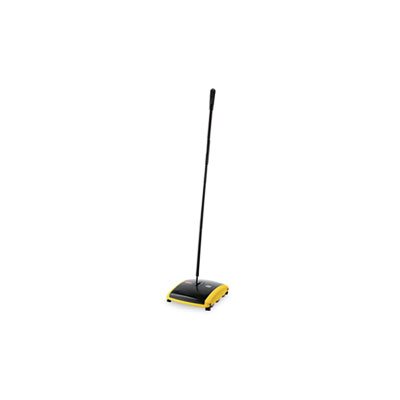 Dual Action Sweeper, Boar / Nylon Bristles, 44" Steel / Plastic Handle, Black / Yellow