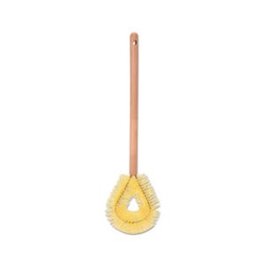 Toilet Bowl Brush, 17 3 / 4" Long, Wood Handle, Yellow