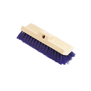 Bi-Level Deck Scrub Brush, Polypropylene Fibers, 10 Plastic Block, Tapered Hole