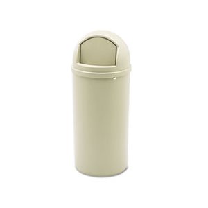 Marshal Classic Container, Round, Polyethylene, 15gal, Beige