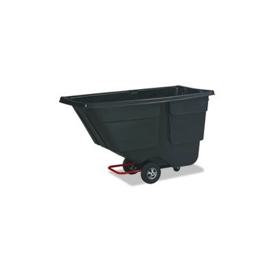 Rotomolded Tilt Truck, Rectangular, Plastic, 600lb Cap, Black