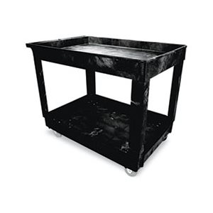 Service / Utility Cart, Two-Shelf, 24w x 40d x 31-1 / 4h, Black