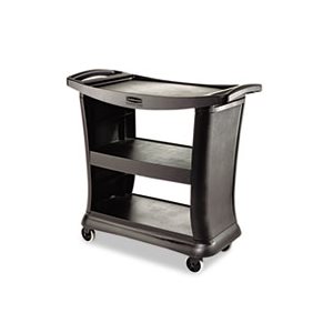 Executive Service Cart, Three-Shelf, 20-1 / 3w x 38-9 / 10d, Black