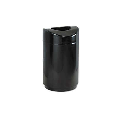 Eclipse Open Top Waste Receptacle, Round, Steel, 30gal, Black