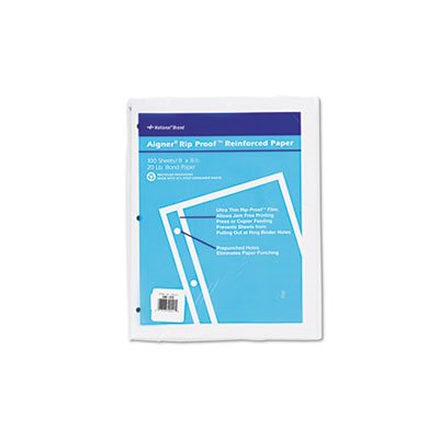 Rip Proof 20-lb, Reinforced Filler Paper, Unruled, 11 x 8-1 / 2, WE, 100 Sheets / Pk