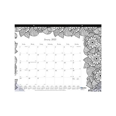 DoodlePlan Desk Pad Calendar w / Coloring Pages, 22 x 17 2023 DoodlePlan Desk Pad Calendar w / Coloring Pages, 22 x 17 2023