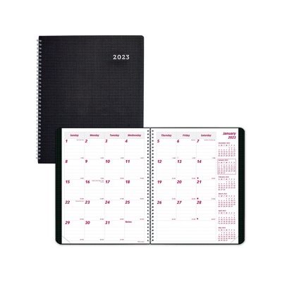 DuraFlex 14-Month Planner, 8 7 / 8 x 7 1 / 8, Black 2023-2025