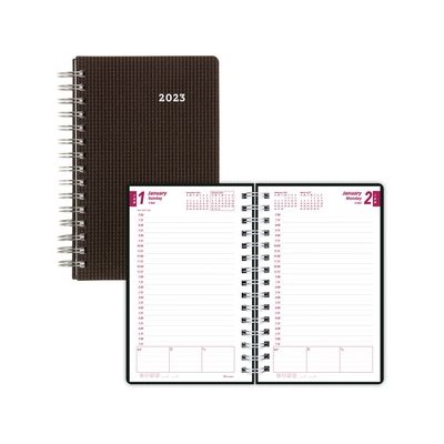 DuraFlex Daily Planner, 5 x 8, Black 2024